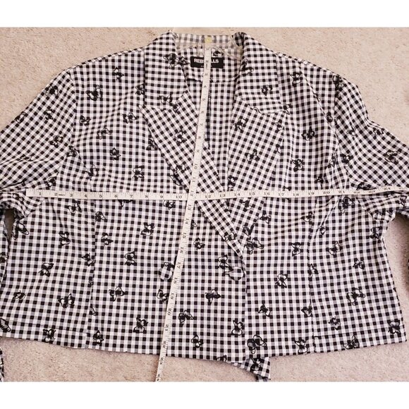RebDolls Black/White Gingham Butterfly Embroidered Crop Jacket Top Sz 2X EUC - Picture 10 of 10